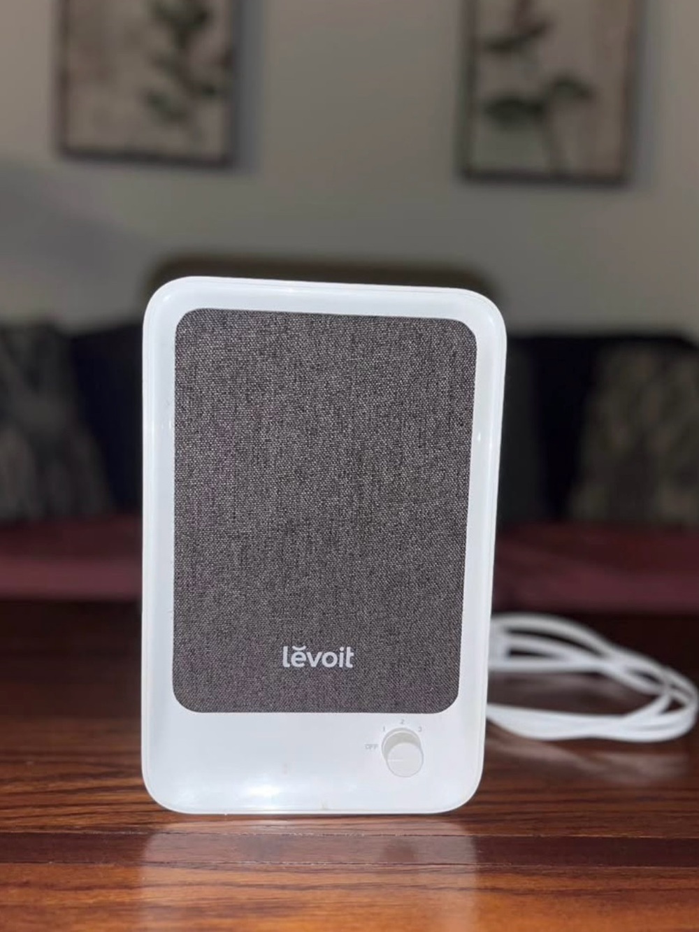 Levoit White and Gray Desktop Air Purifier - Compact Home Filter